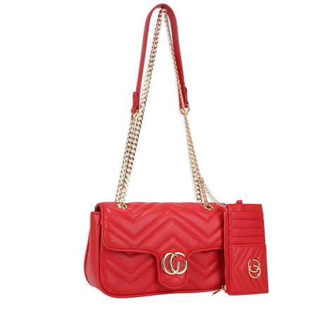 2pc Quilted Crossbody with Card Holder