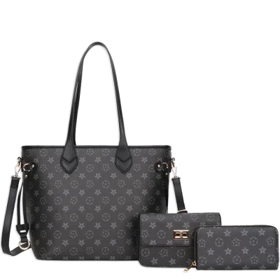 3pc Floral Tote with Wallet & Crossbody