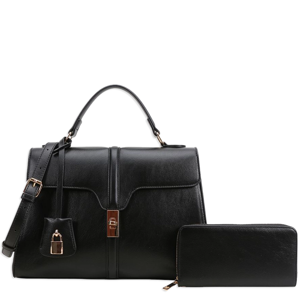 2pc Front Lock Bag with Wallet