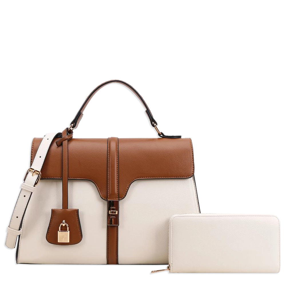 2pc Front Lock Bag with Wallet