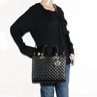 2pc Quilted Bag with Tag & Wallet