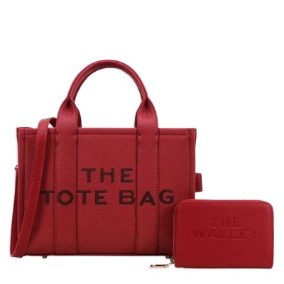 2pc The Medium Tote Bag with Wallet *PU Leather*