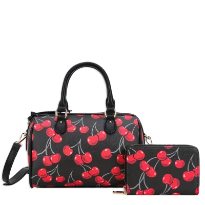 2pc Small Cherry Doctor Bag with Wallet