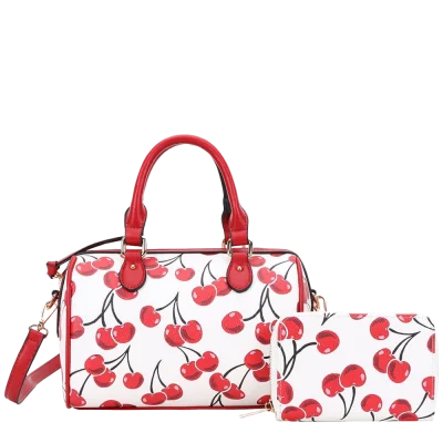 2pc Small Cherry Doctor Bag with Walletv