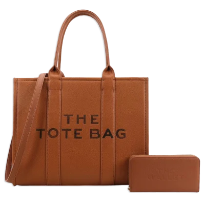 2pc The Large Leather Tote with Wallet
