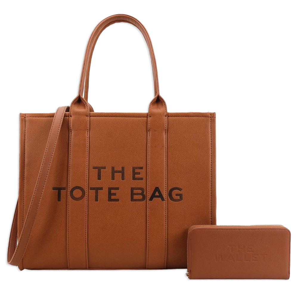 2pc The Large Leather Tote with Wallet