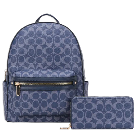 2pc Half Moon Backpack with Wallet