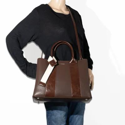 2pc Double Stripe Bag with Ribbon & Wallet