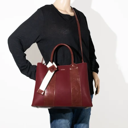 2pc Double Stripe Bag with Ribbon & Wallet