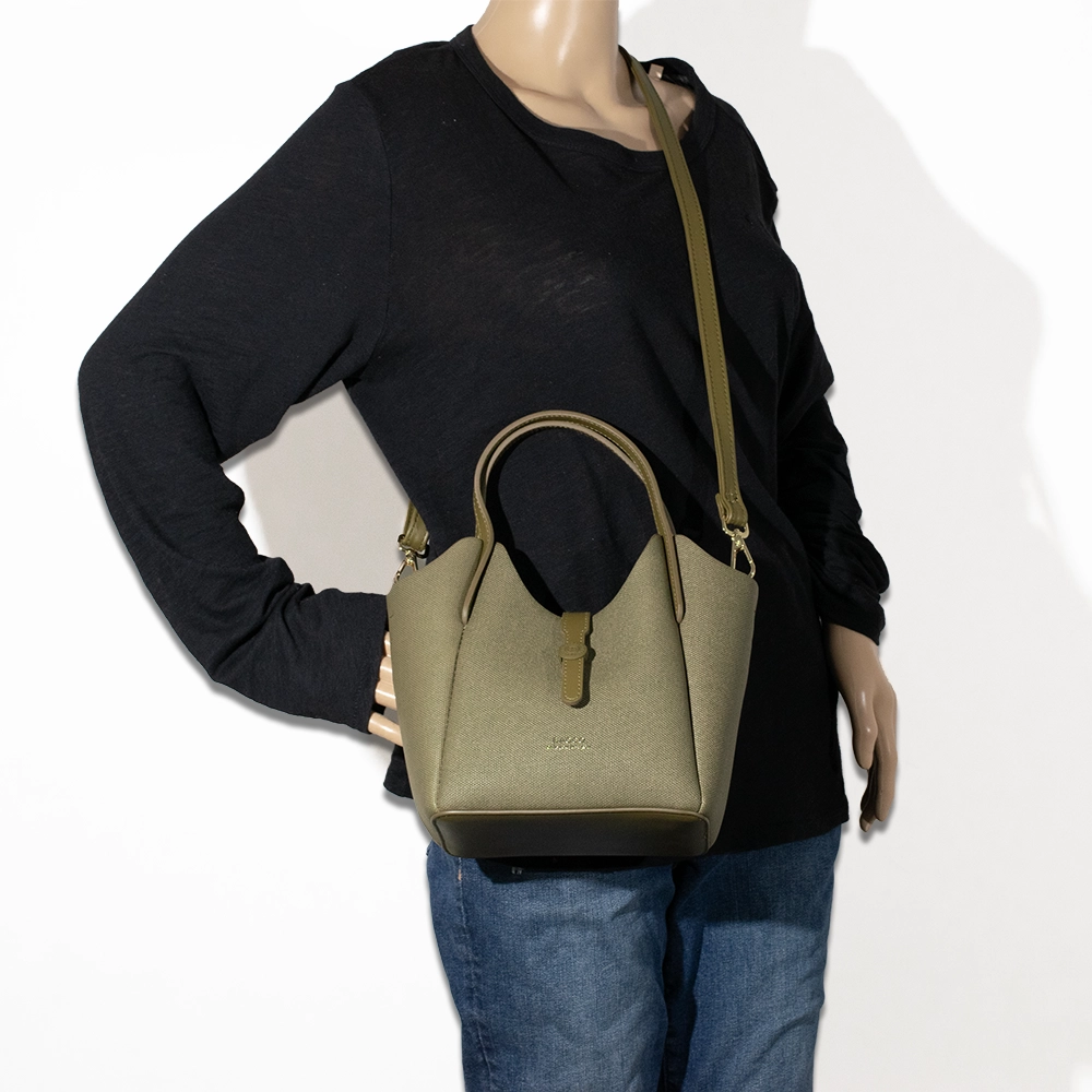 2pc Buttom Strap Satchel with Removable Makeup Bag