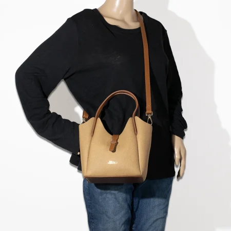 2pc Buttom Strap Satchel with Removable Makeup Bag