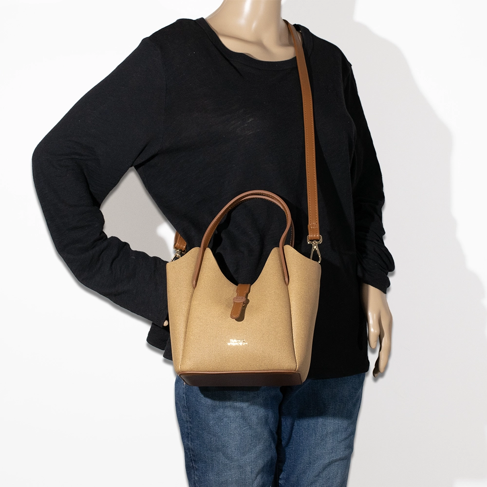 2pc Buttom Strap Satchel with Removable Makeup Bag