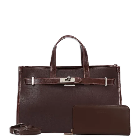 2pc Front Lock Satchel with Wallet