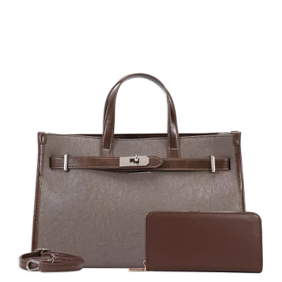 2pc Front Lock Satchel with Wallet