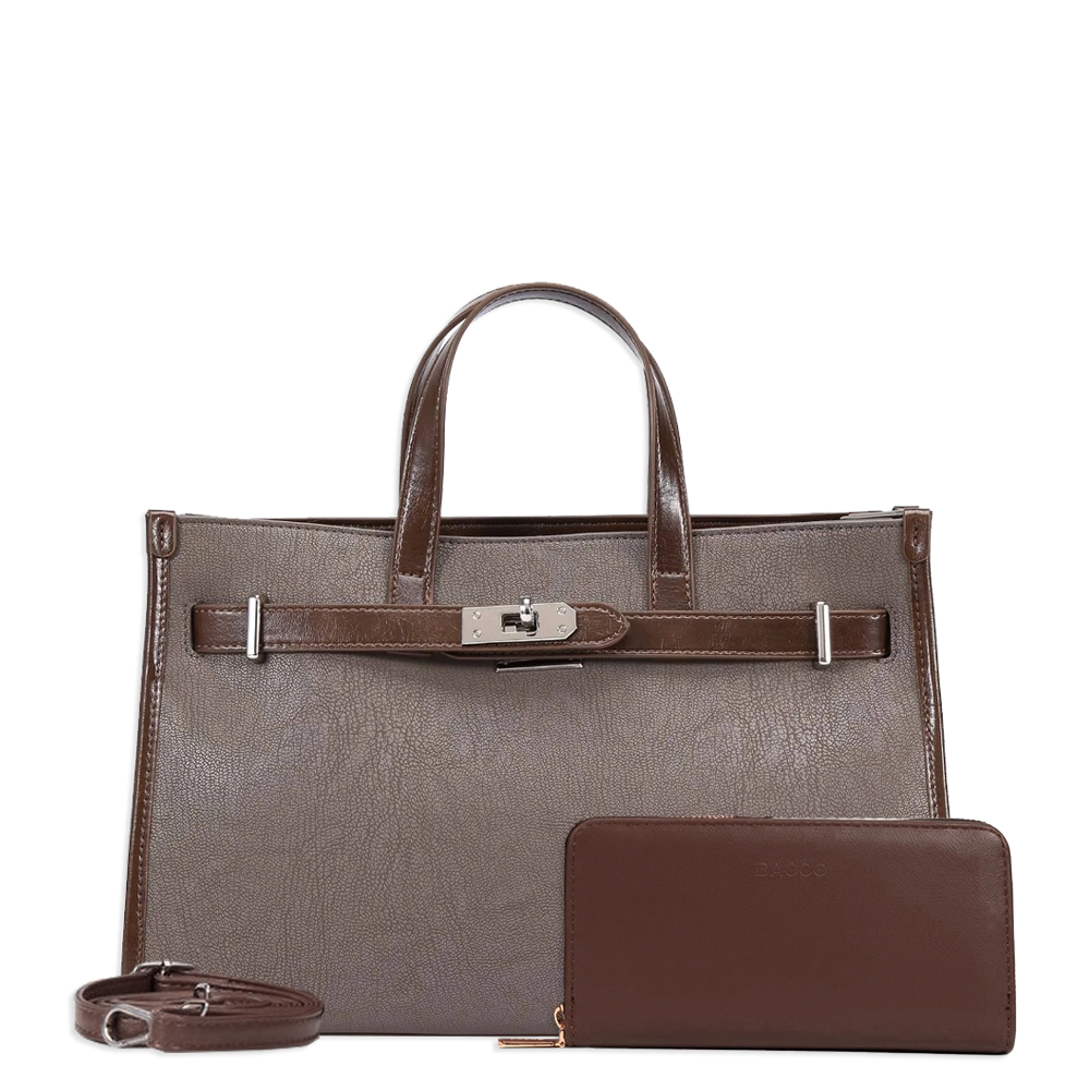 2pc Front Lock Satchel with Wallet