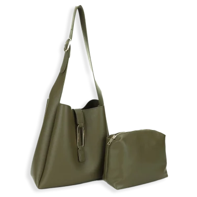 2pc Hobo Shoulder Bag with Makeup Bag