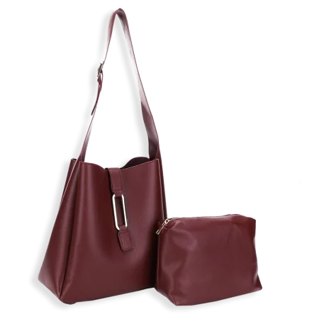 2pc Hobo Shoulder Bag with Makeup Bag