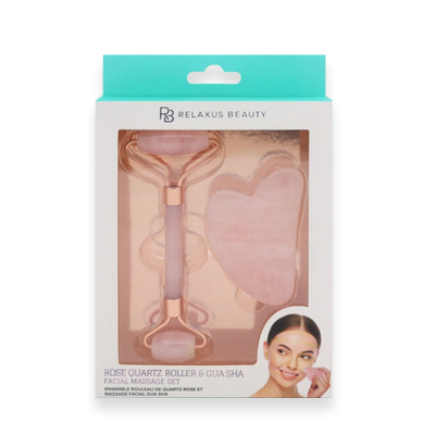 Rose Quartz Facial Roller & Gua Sha Set