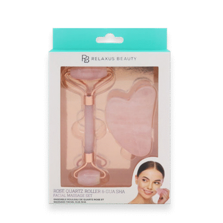 Rose Quartz Facial Roller & Gua Sha Set