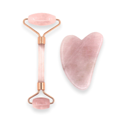 Rose Quartz Facial Roller & Gua Sha Set