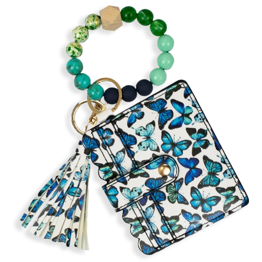 Card Holder with Beaded Wristlet