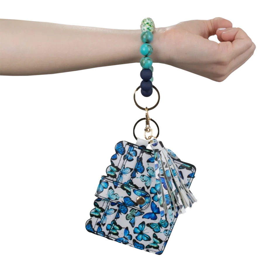 Card Holder with Beaded Wristlet - Image 2