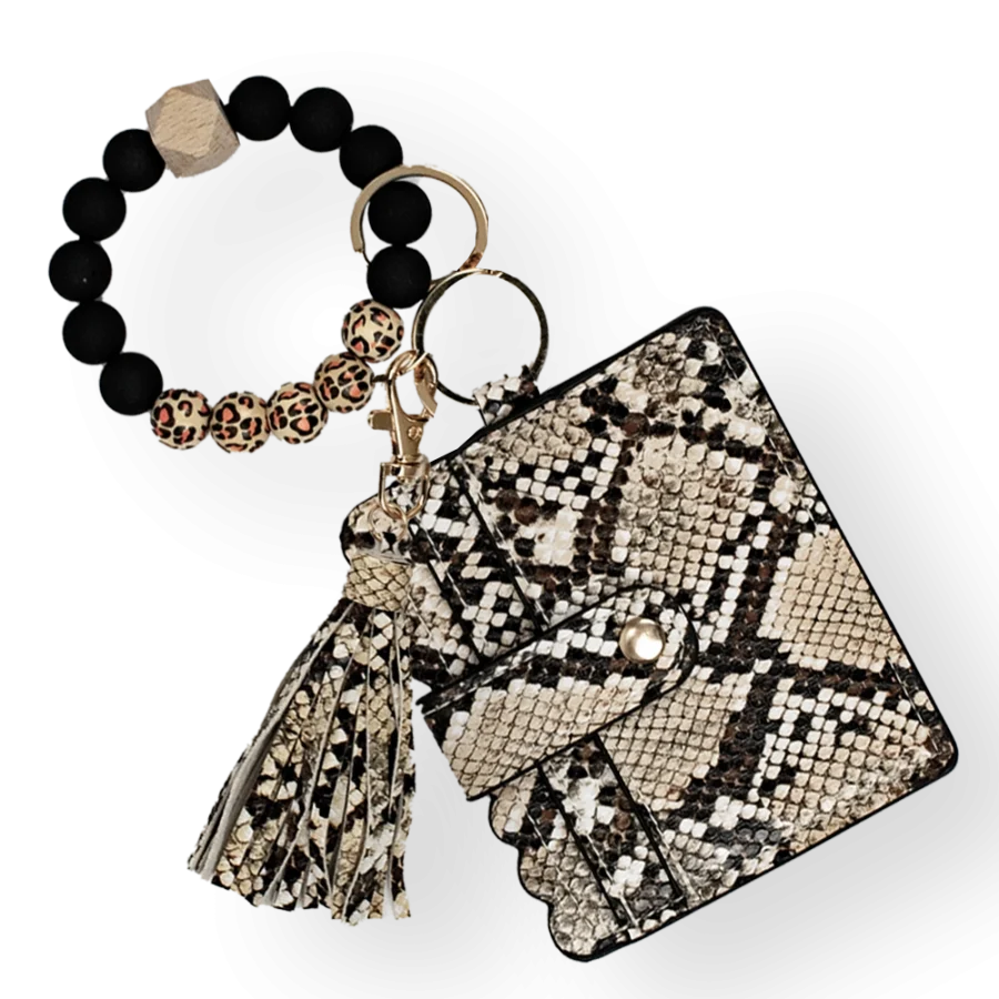 Card Holder with Beaded Wristlet