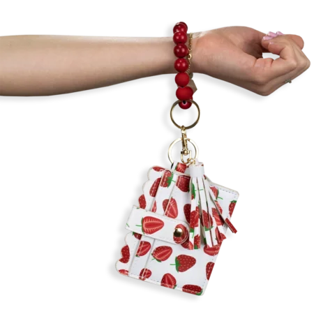 Card Holder with Beaded Wristlet