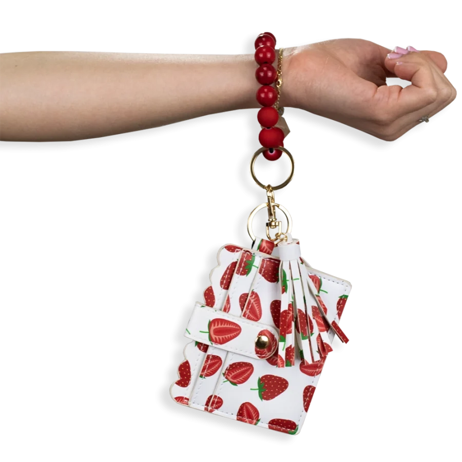 Card Holder with Beaded Wristlet