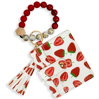 Card Holder with Beaded Wristlet