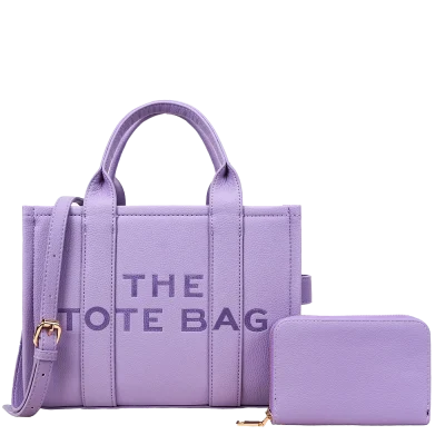2pc The Medium Tote Bag with Wallet *PU Leather*