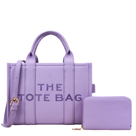 2pc The Medium Tote Bag with Wallet *PU Leather*