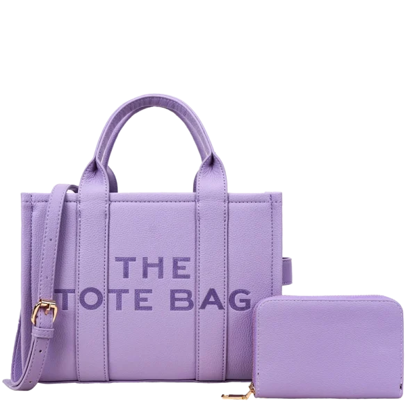 2pc The Medium Tote Bag with Wallet *PU Leather*