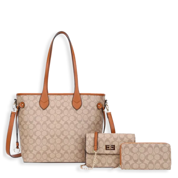 3pc Half Moon Tote with Wallet & Crossbody