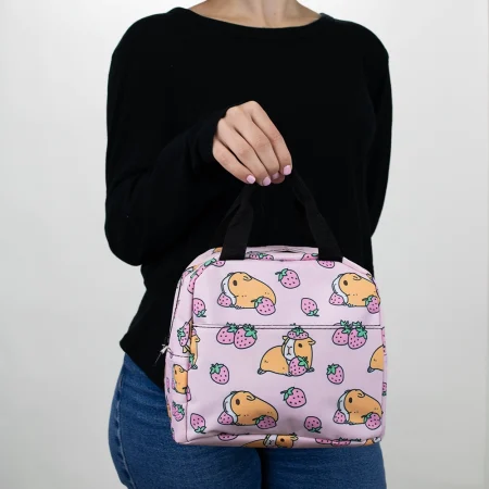 Pink Guinea Pig with Strawberries Lunch Box