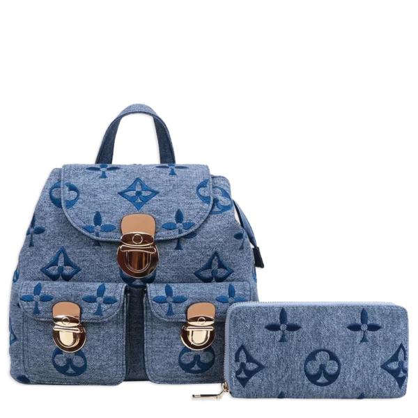 2pc Spade Backpack with Wallet