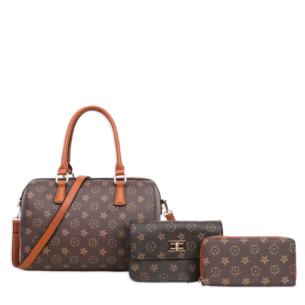3pc Floral Doctor Bag with Wallet & Crossbody