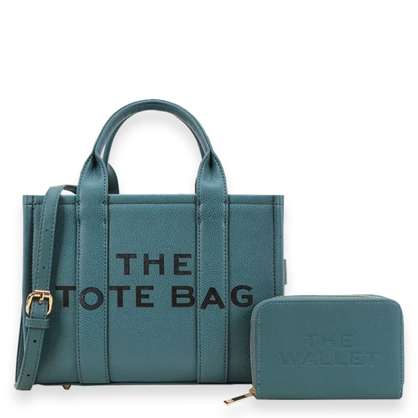 2pc The Medium Tote Bag with Wallet *PU Leather*