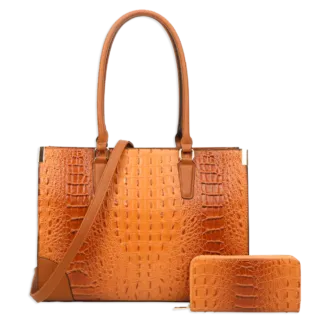 2pc Croc Satchel with Wallet