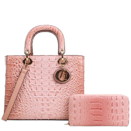 2pc Croc Lady Bag with Wallet