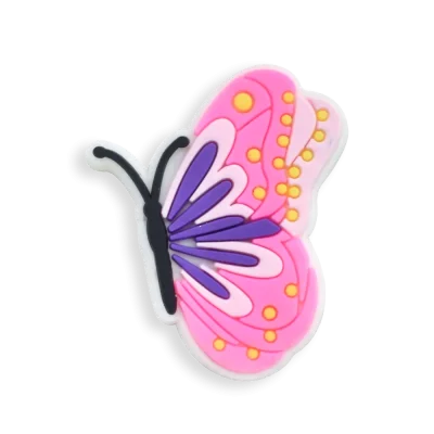 Pink Butterfly Large Charm - 6 Pack