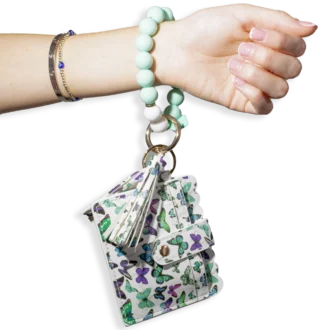 Card Holder with Beaded Wristlet