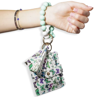 Card Holder with Beaded Wristlet