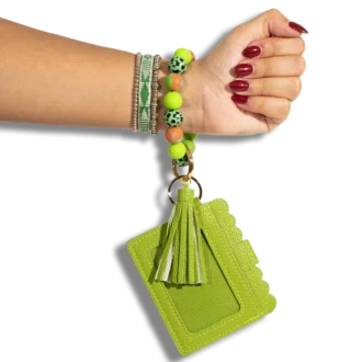 Card Holder with Beaded Wristlet