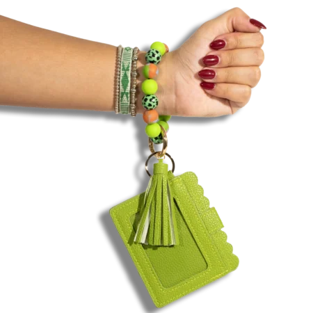 Card Holder with Beaded Wristlet