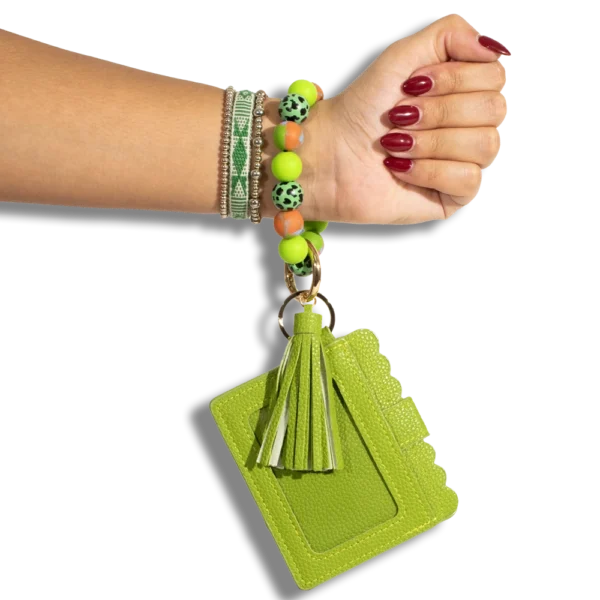 Card Holder with Beaded Wristlet