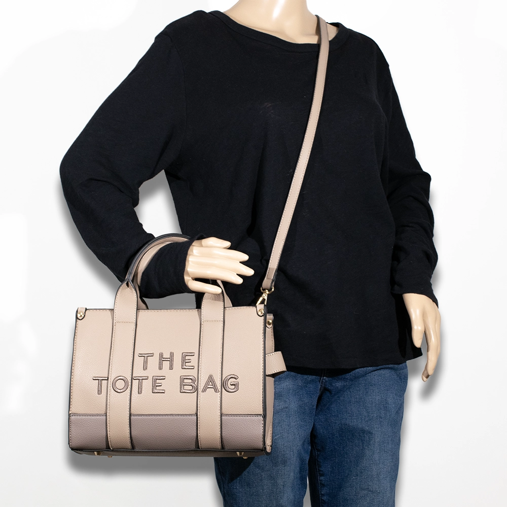 2pc The Medium Leather Tote with Wallet *2 Tone*