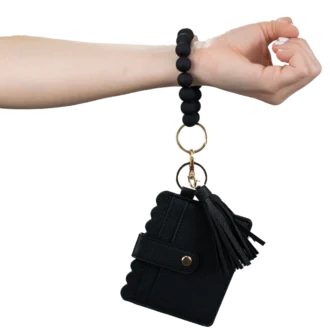 Card Holder with Beaded Wristlet