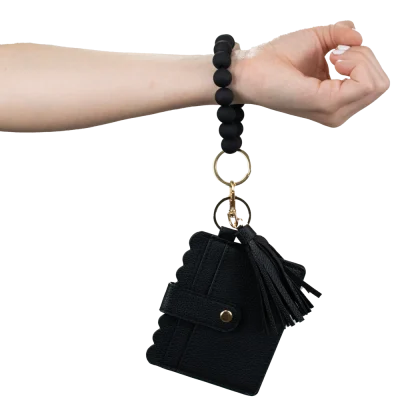 Card Holder with Beaded Wristlet