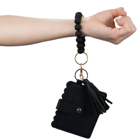 Card Holder with Beaded Wristlet